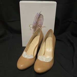 Jessica Simpson Tan Leather Wedges